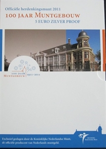 Picture of 5 euro zilver proof 2011  100 Jaar Muntgebouw