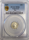 Picture of 10 cent 1849 met punt (in PCGS slab)