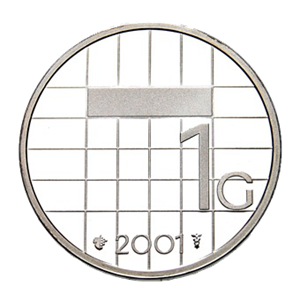 Picture of 100 x zilveren gulden 2001 in proof-kwaliteit