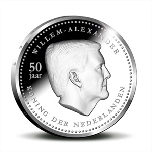 Picture of 5 Gulden Curaçao en Sint Maarten Koning Willem-Alexander 2017 Zilver Proof