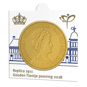 Picture of Penning in Munthouder: Replica eerste Gouden Tientje 1911