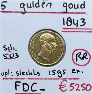 Picture of Gouden Vijfje 1843 FDC- 
